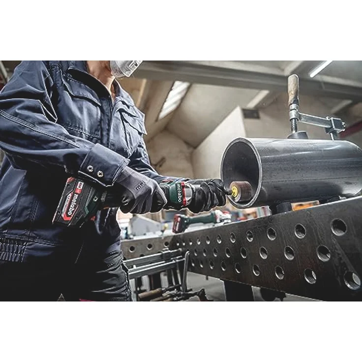 Metabo Poliermaschine GVB 18 LTX BL 11-7 HT, Akku-Geradschleifer mit langer Schleifspindel, blau – Bild 2