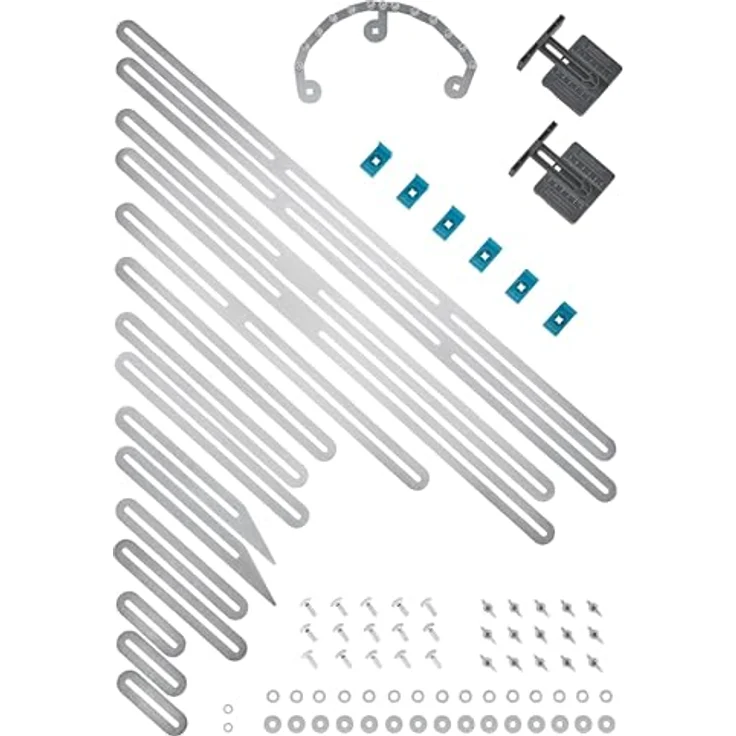 Wolfcraft 5210000 Treppenlehre, Edelstahl mit 15 Schienen, schwarz, inkl. Schrauben und Muttern – Bild 9