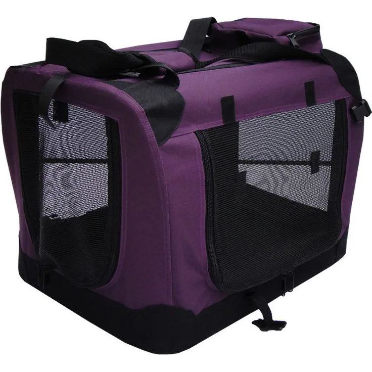 BruKa Tiertransportbox Bello Hundebox faltbar Autotransportbox Katzen Hunde, Nylon Tex 600, Schaffelloptik, waschbar
