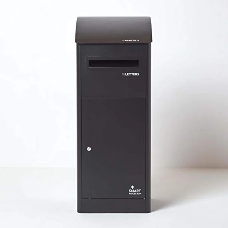 Smart Parcel Box XXL schwarz mit Schrägdach 43x41x110 cm, Paketbriefkasten zur Wand- oder Bodenmontage, Paketbox für Zuhause & Unternehmen, Briefkasten für Pakete & Briefe – Bild 4
