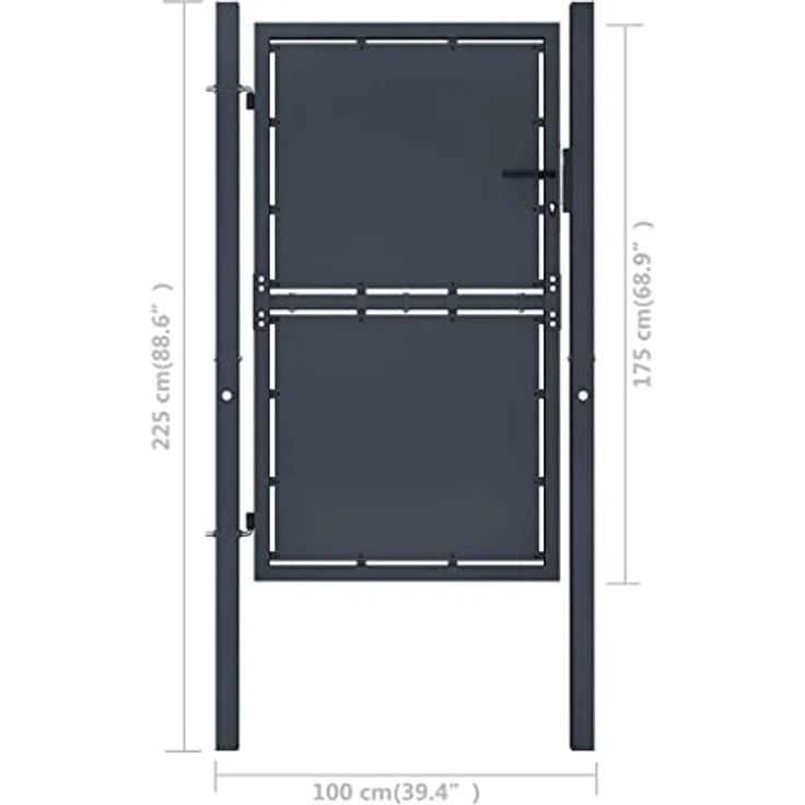 vidaXL Gartentor Stahl 100×175 cm anthrazit – Bild 5