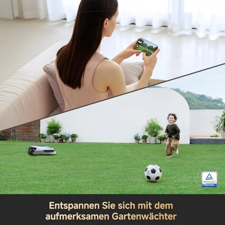 DREAME A2-1200, Akku-Mähroboter mit 3D-LiDAR & KI-Vision, für Rasenflächen bis 1200m², U-förmige Mähbahn, 5cm EdgeMaster Präzisionsschnitt, App-Steuerung, 26,5° Steigung – Bild 8