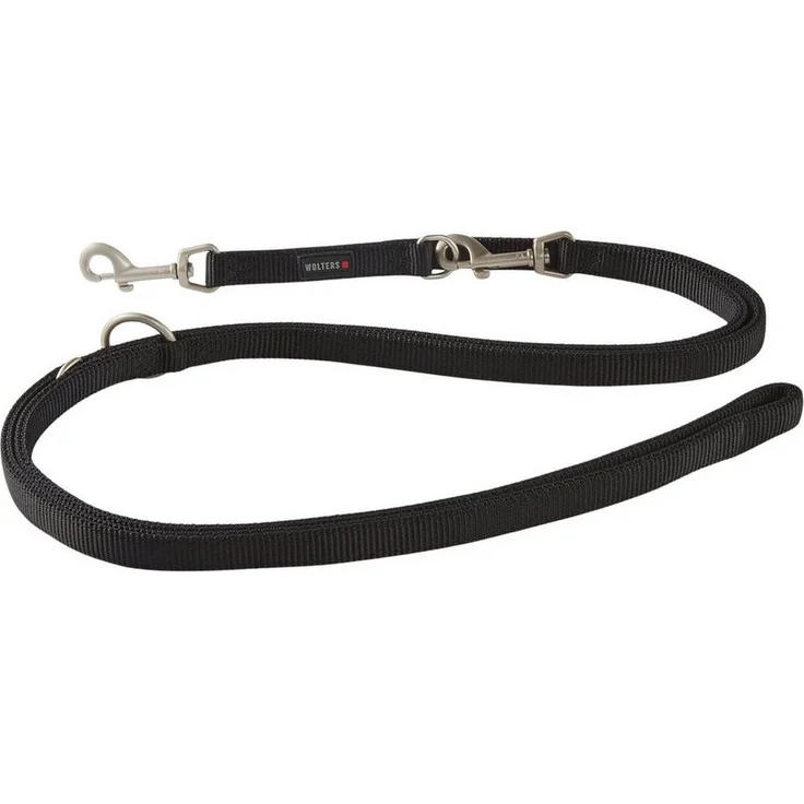 Wolters Professional Comfort Führleine, extra-lang Schwarz/Schwarz, 3-fach verstellbar aus Nylon und Neopren