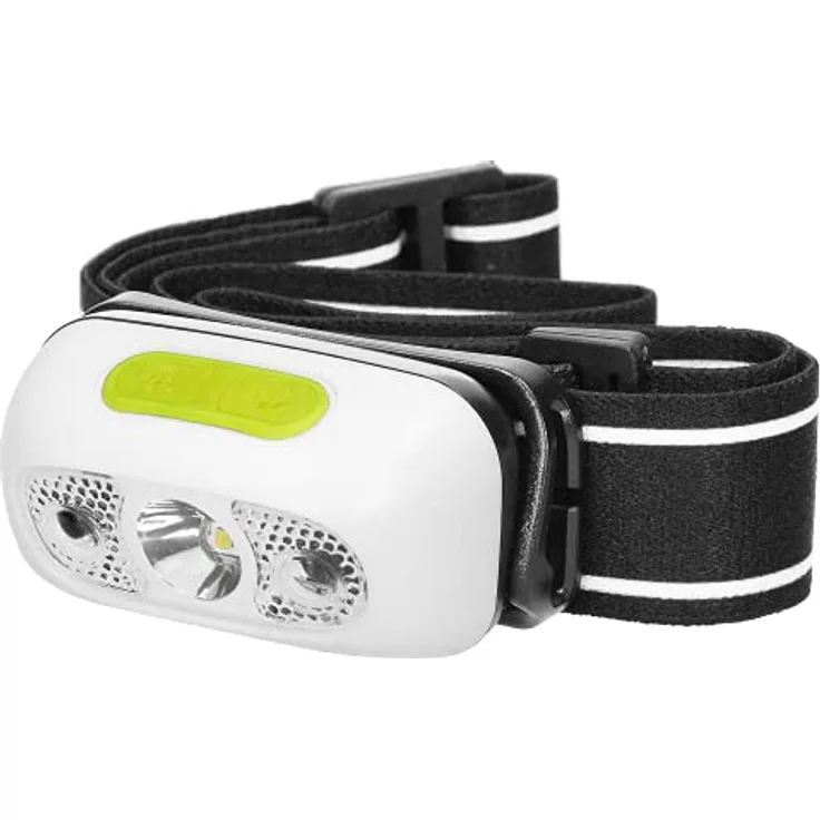Virone LT-1 Stirnlampe, LED wiederaufladbar mit berührungslosen Schalter, USB-Ladegerät und beweglichem Brennerkopf, 5 Betriebsarten