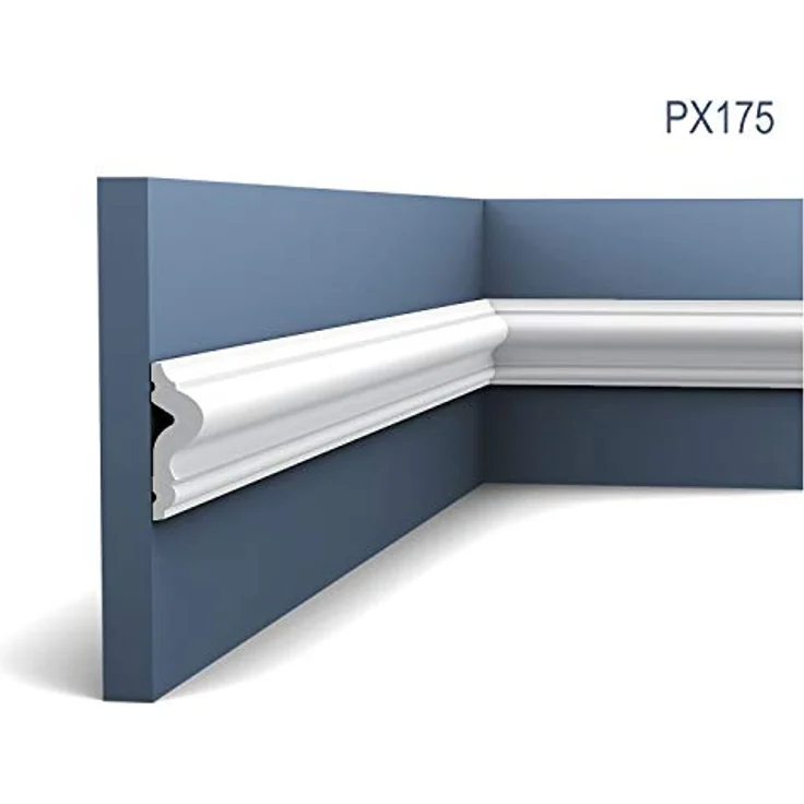 Orac Decor PX175-box AXXENT Zierleiste, 2er Set 4 m, Duropolymer®, modern, weiß, 48 Stück – Bild 3