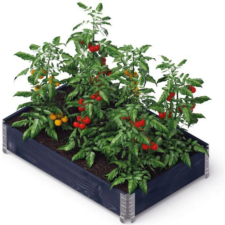 Upyard Hochbeet GardenBox PRO, Palettenrahmen 20 mm, stapelbar, modulare Gestaltung, 120x80x20 cm, Natur oder Schwarz