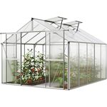 GFP Gewächshaus Orchidee 5 Alu-Rahmen 256 x 317 cm Polycarbonat Platten, hochwertiges Treibhaus für vielseitige Anwendung, Alu-Rahmen in Silber