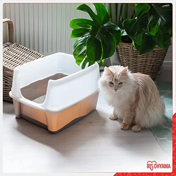 Iris Ohyama, Katzentoilette, Geschlossene Katzentoilette, Schaufel, B48.5 x T38 x H30 cm, 2er-Set, CLH-12, Weiß – Bild 2