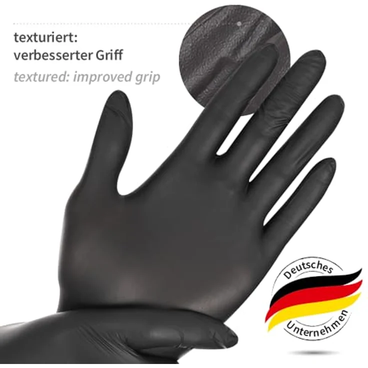franz mensch 27058 Nitril-Handschuh''DARK'' HYGOSTAR, M, schwarz – Bild 6