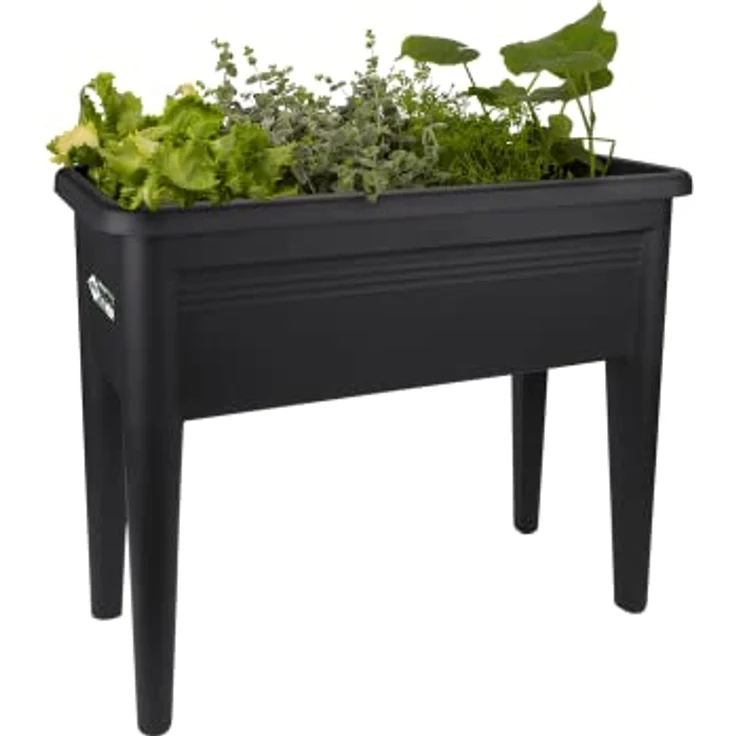 elho Green Basics Anzucht Tisch XXL 75 - Kunststoff Hochbeete für Garten - Kräuterbeet - Ø 75.5 x H 65.1 cm - Schwarz/Living Schwarz – Bild 4