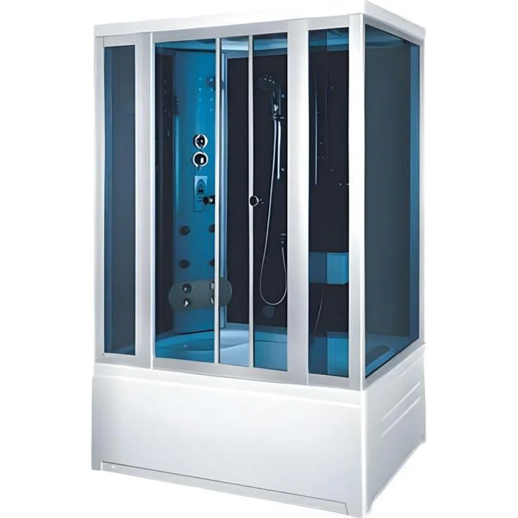 AEA Duschraum Dusche Duschkabine Multifunktionsdusche 150x80 cm, transparentes Profil mit Netzstecker
