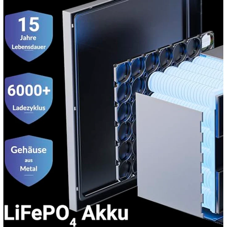 XORO SOLAR SPS 2155 Solarspeicher mit SPB 215X Erweiterungsakku, 4032 Wh, LiFePO4 Akku, Dual MPPT, 800W Ausgang, IP65, Plug & Play – Bild 6