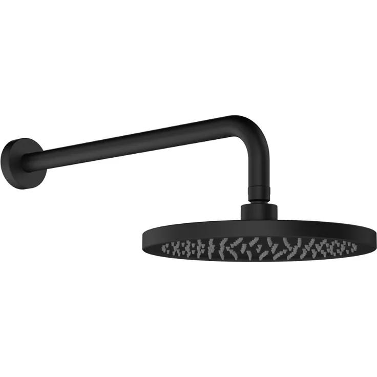 CHRIS BERGEN Kopfbrause Wassersparender Regenduschkopf mit Brausearm, Regendusche, Kopfbrause, in Schwarz matt