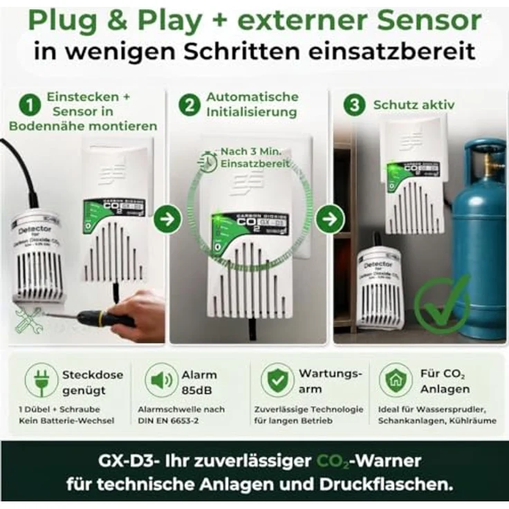 Elektrotechnik Schabus Schabus GX-D3 Gasmelder mit externem Sensor netzbetrieben detektiert Gasmelder – Bild 6