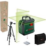 BOSCH Kreuzlinienlaser AdvancedLevel 360 Set, präziser Baulaser mit Stativ, Arbeitsbereich 24 m, Genauigkeit ± 0,4 mm/m, selbstnivellierend