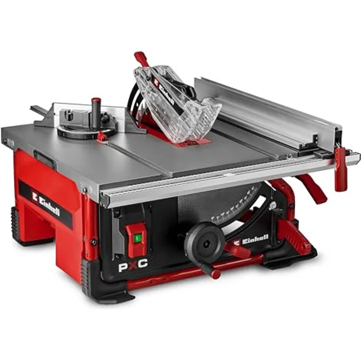 Einhell Akku-Tischkreissäge TE-TS 36/10 T Li-Solo, leistungsstark mit stufenloser Höhenverstellung und Neigung bis 45°, Aluminiumtisch, ohne Akku und Ladegerät