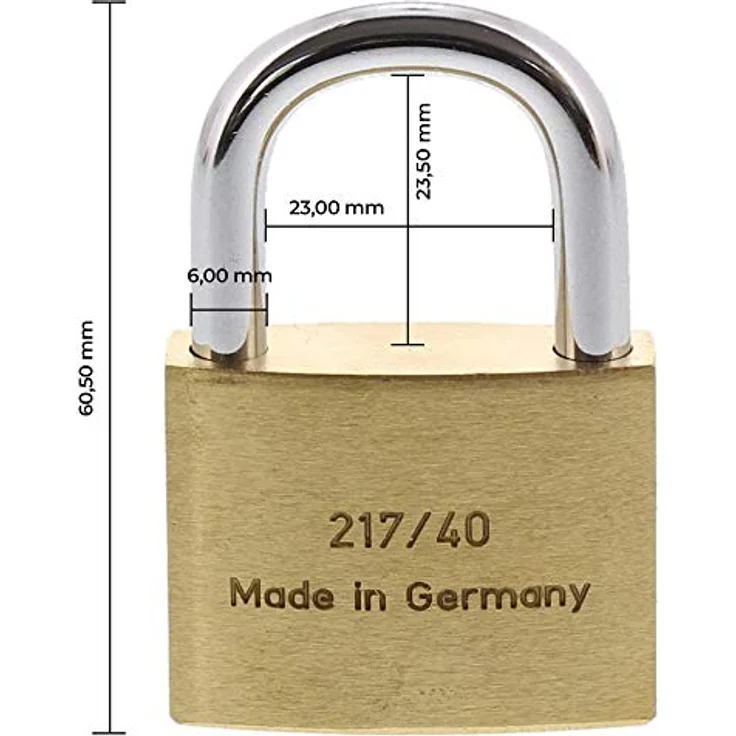BURG-WÄCHTER Karat 217 40-6 SB Zylinder-Vorhangschloss, Bügelstärke: 6 mm, Bügelhöhe: 23,5 mm – Bild 4