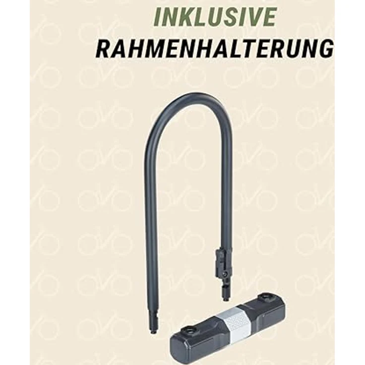 Prophete Bügelschloss, 12 mm starkes Schloss mit Gummiummantelung und Rahmenhalterung, schwarz – Bild 6