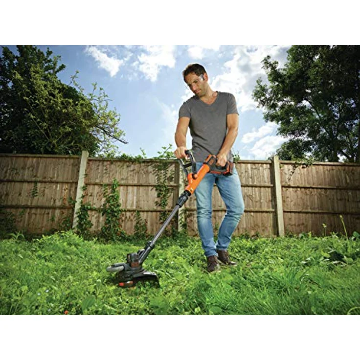 Black+Decker Akku-Rasentrimmer Powercommand EasyFeed, 18V 4,0Ah, inkl. Akku und Ladegerät, 30 cm Schnittbreite, für größere Flächen STC1840EPC – Bild 4
