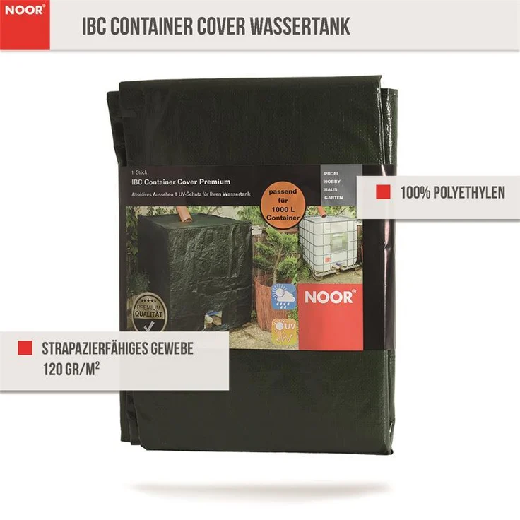 Noor IBC Container Cover Wassertank Abdeckung grün UV-beständig – Bild 4