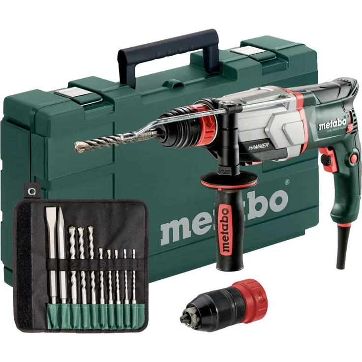 Metabo UHE 2660-2 Quick Kombihammer (Bohr- & Meißelhammer) 2,8 J, mit 10-tlg. Bohrer- und Meißel-Set