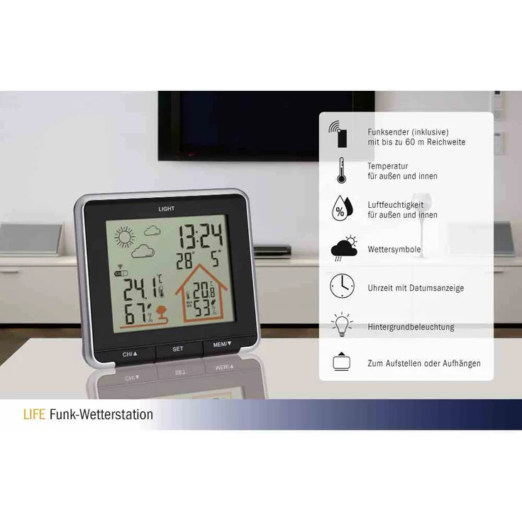 TFA Dostmann LIFE 35.1153.01 Funk-Wetterstation Vorhersage für 12 bis 24 Stunden – Bild 5