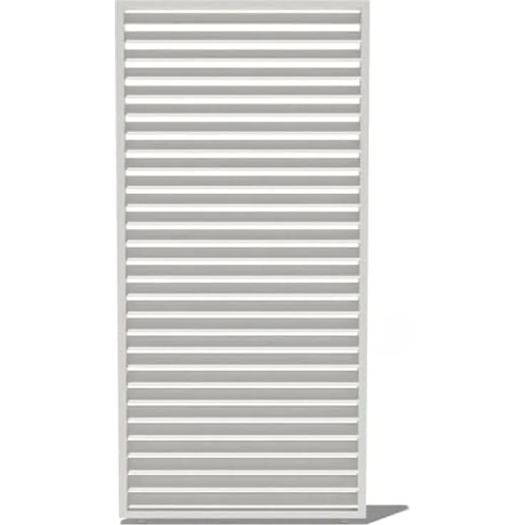 Weide Horizontale Lamellenwand aus Aluminium, Pavillonseitenteil für Pergola, 93 cm, Weiß – Bild 3