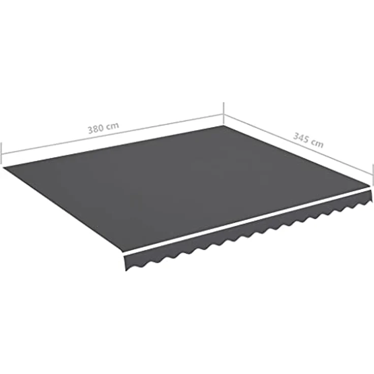 DELUKE® Markisenbespannung Markisenstoff Wasserabweisend Reißfest | Anthrazit, 400x350cm | Markise mit Volant Sonnenschutz – Bild 2