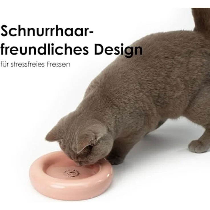 LucyBalu X Hello Kitty Drop Katzennapf aus Porzellan, erhöhter Fressnapf für Katzen, ergonomisch, kippsicher, rosa – Bild 4