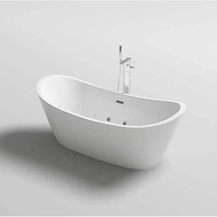 HOME DELUXE Badewanne OVALO PLUS 180 x 90 x 72 cm, freistehend mit Whirlpoolfunktion und Farblichttherapie – Bild 7