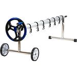 Zelsius Fahrbares Edelstahl Aufrollsystem, für Solar-, Pool Planen und Abdeckungen von 300 bis 570 cm | Poolüberdachung, Abrollvorrichtung