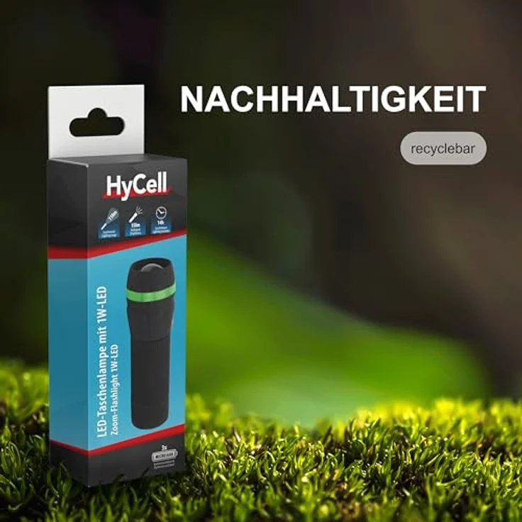Taschenlampe HyCell Zoom Flashlight 55 Lumen inkl. 3 Micro AAA Batterien – Bild 6