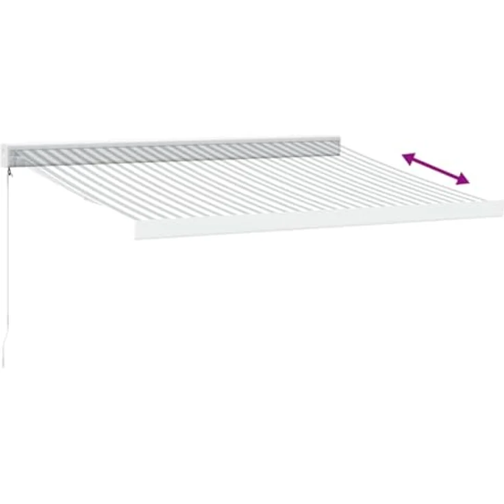 vidaXL Markise Einziehbar Anthrazit & Weiß 3,5x2,5 m Stoff & Aluminium, UV-beständig, Wandmontage, stilvolles Design – Bild 5