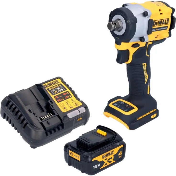 DeWalt DCF 921 M1 Akku Schlagschrauber, 18 V mit 400 Nm, 1/2" Brushless, inkl. 4,0 Ah Akku und Ladegerät