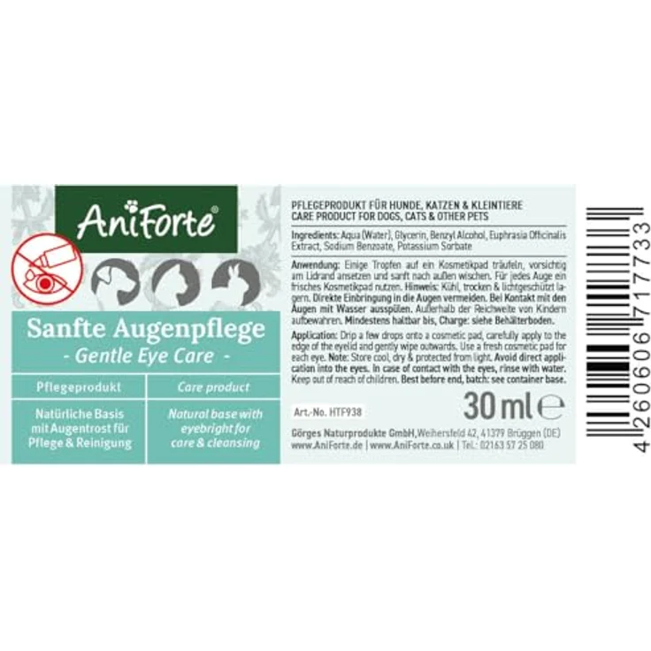 AniForte Sanfte Augenpflege 30ml - Augenreiniger für Hunde, Katzen & Kleintiere – Bild 5