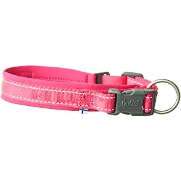 Hurtta Casual Hundehalsband ECO, nachhaltiges Hundehalsband mit 3M-Reflektoren, 45-55 cm, Ruby