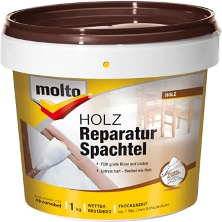 Molto Holz Reparatur Spachtel 1Kg Ausbessern Renovieren – Bild 2