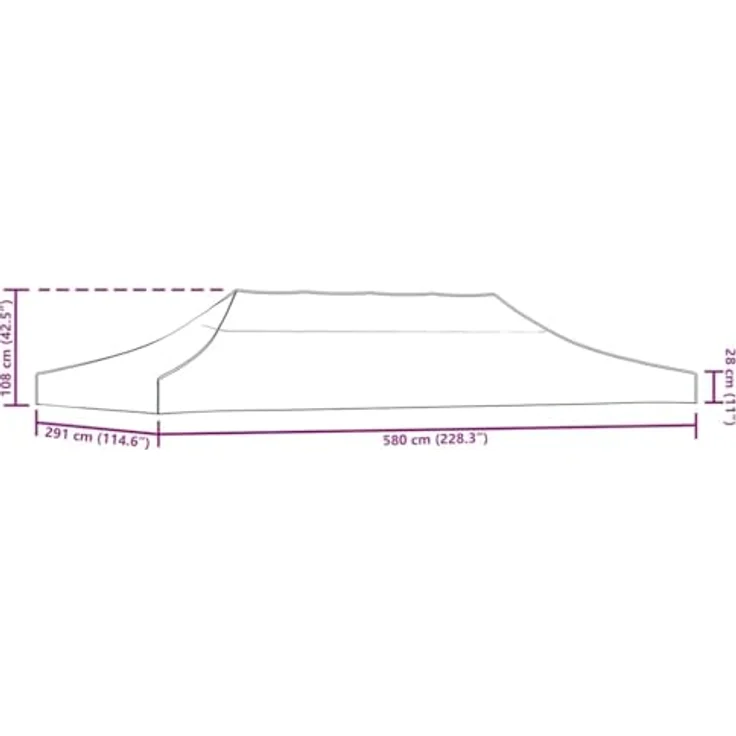 Partyzeltdach 3x6 m Creme – Bild 3