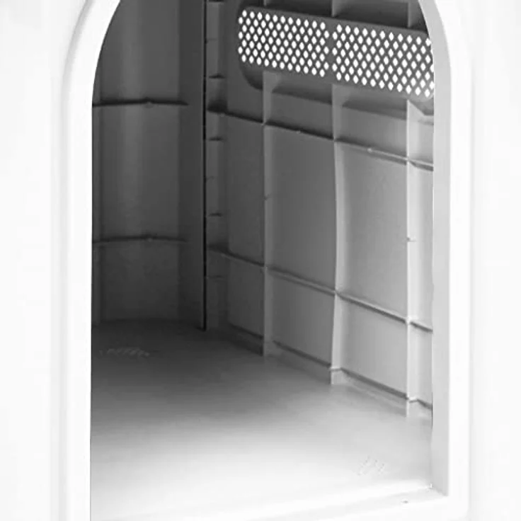 vidaXL Hundehütte Grau 59x75x66cm Polypropylen Hundehaus Hundehöhle Hundebett mit belüftetem Dach und erhöhtem Boden – Bild 5