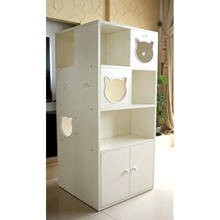 Cats Design Kratzbaum Grosse Katzen stabil/Katzenbaum XXL Edel/Katzenhaus katzenhöhle Katzenbett Mini Book Shelf