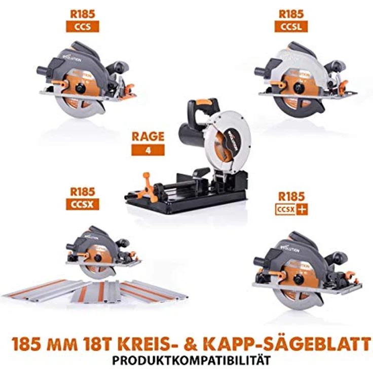 Evolution Power Tools - RAGE Mehrzweck-Sägeblatt mit Wolframkarbidbeschichtung, 185 mm – Bild 7
