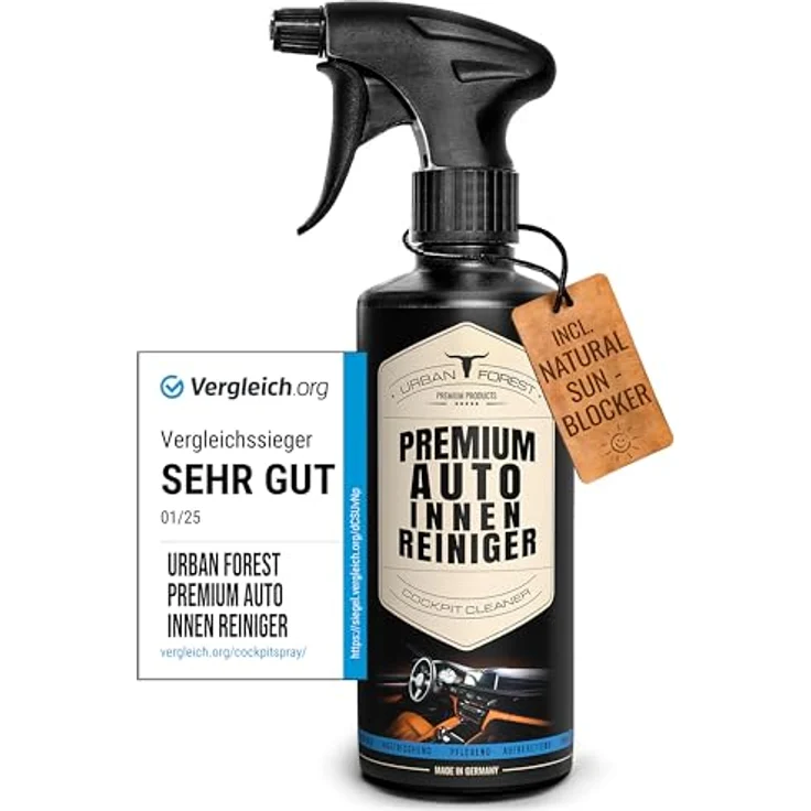 URBAN FOREST Premium Auto Innenraumreiniger, 500ml Cockpitpflege mit Avocado-Öl, antistatisch & frischem Duft – Bild 1