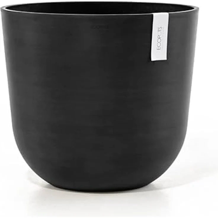 Ecopots Decolines 45 cm Ø Schwarze Kunststoff-Blumentöpfe | Wetterfeste Blumentöpfe für den Außenbereich, geeignet als Balkon- und Terrassentöpfe | Aus recyceltem Kunststoff, designed für 10 Jahre Nutzung – Bild 2