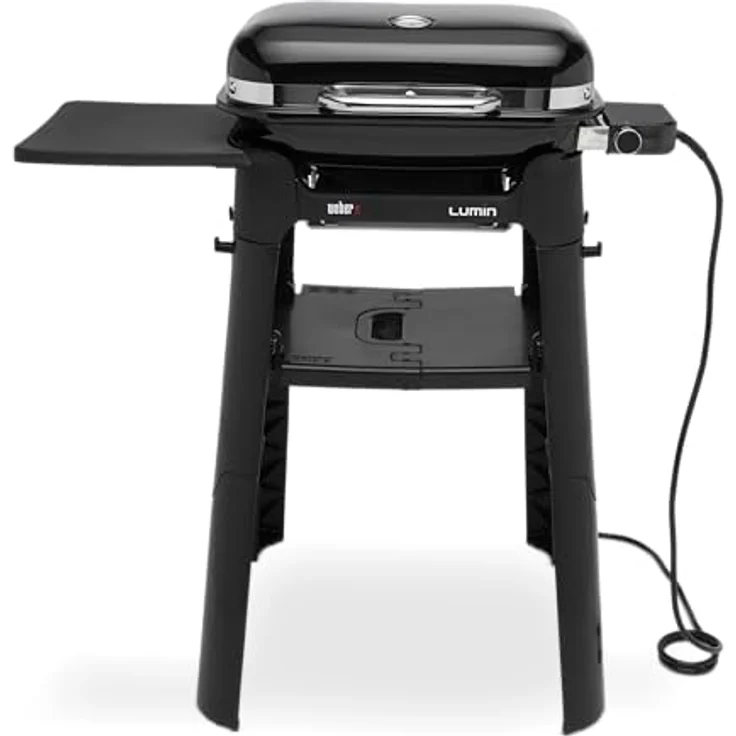 Weber Lumin 1000 Compact Elektrogrill, Schwarz, mit multifunktionalem Kochstopp, Dämpfen, und eingebautem Thermometer – Bild 1