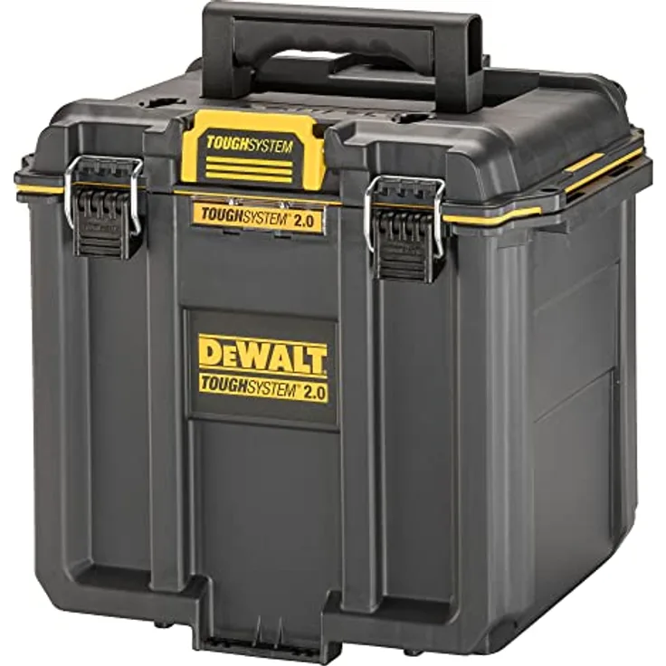 Dewalt Tough System 2.0 Werkzeugbox Halbformat DWST08035-1, selbstverriegelnde Verschlüsse, integrierter Elektrowerkzeughalter