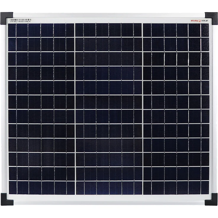 EnjoySolar Solarpanel Eco Line ES30P36, polykristallines Solarmodul 30W 12V mit 90cm Kabel und TÜV-Zertifizierung