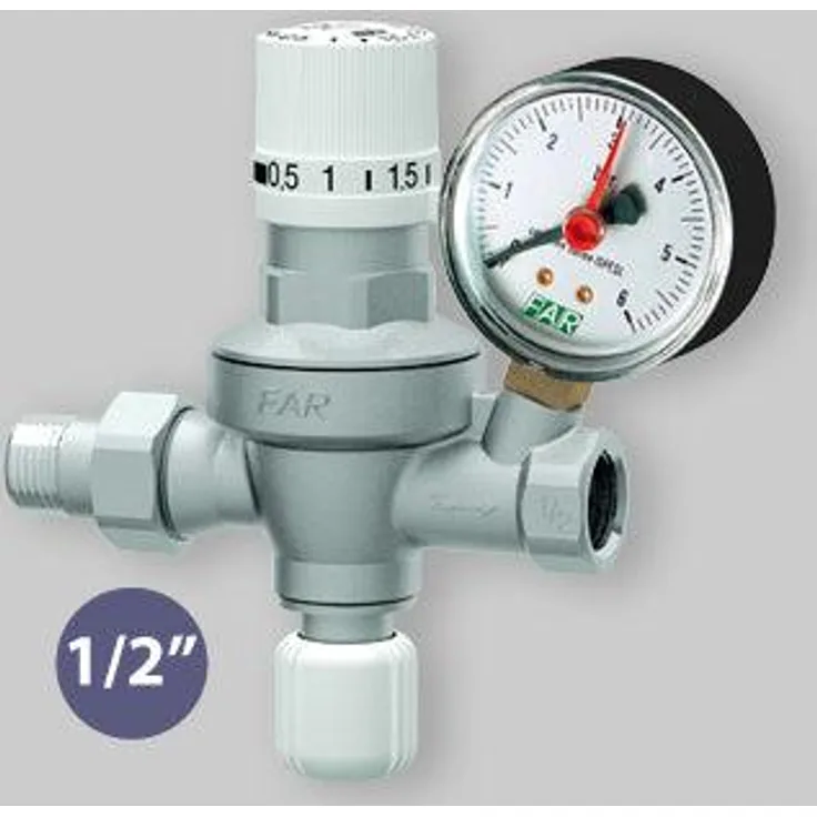 Far Automatisches Füllsystem mit Manometer, Anschluss 1/2" (Innengewinde), verchromt, bis 10 bar