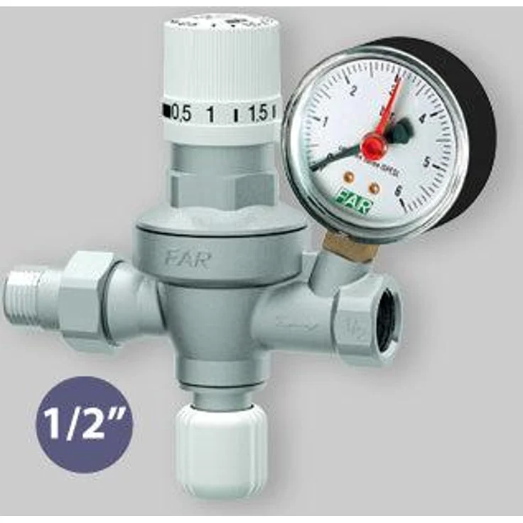 Far Automatisches Füllsystem mit Manometer, Anschluss 1/2" (Innengewinde), verchromt, bis 10 bar