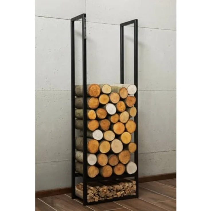 Cook King Kaminholzregal, Brennholzgestell aus pulverbeschichtetem Stahl, handgefertigt, 120 x 40 x 20 cm, für Feuerschale – Bild 3