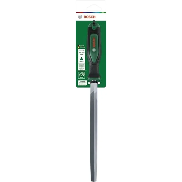Bosch Home and Garden Metall-Dreiecksfeile 200mm, Hieb 2, ergonomischer Griff, für Metallbearbeitung – Bild 2